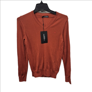 J. Lindeburg NWT Amaya Golf Sweater V-Neck Rust Orange XS